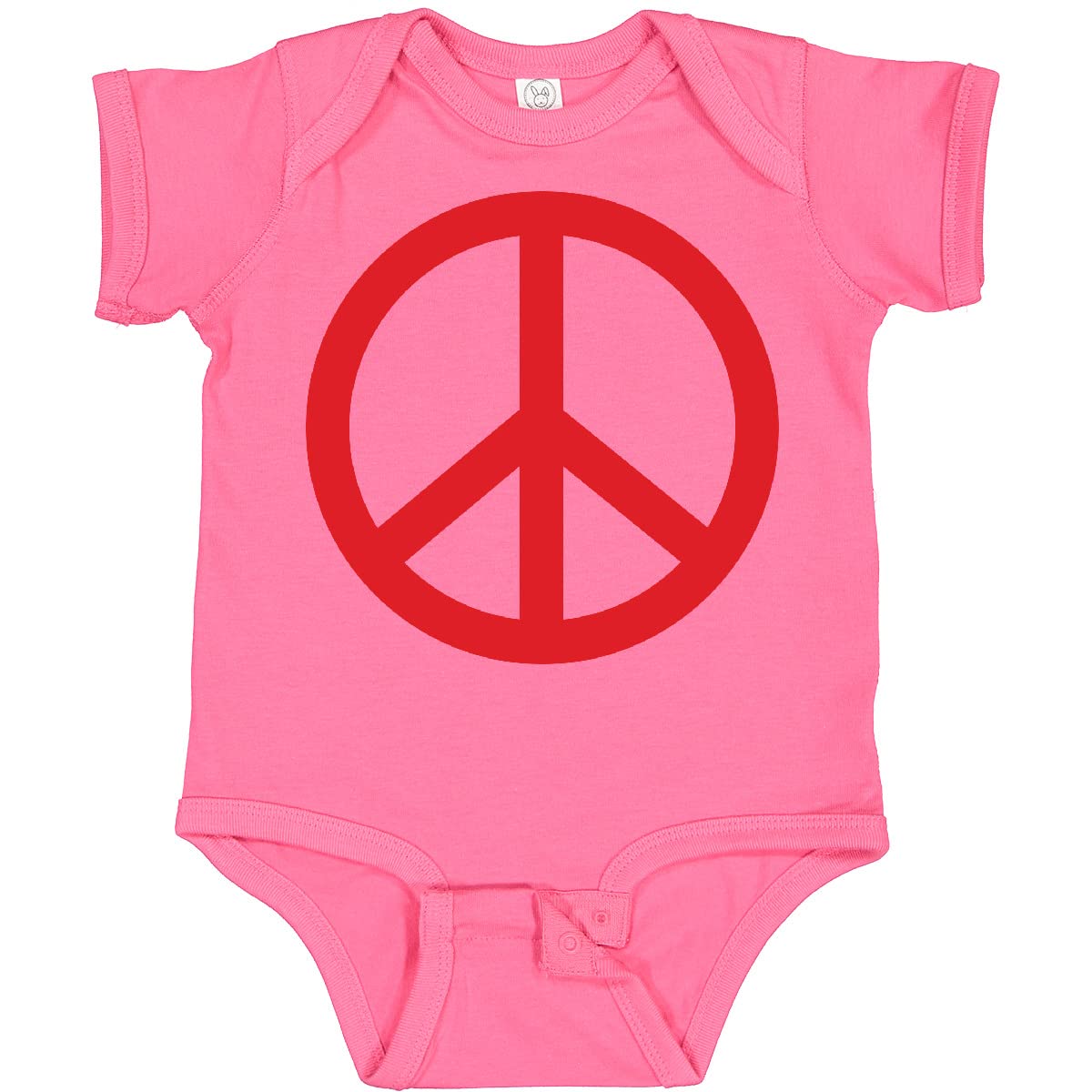 Inktastic Fun Red Peace Sign Baby Bodysuit - Soft Cotton Infant Onesie for Boys & Girls - Perfect for Casual Wear, Playdates, and Photo Shoots