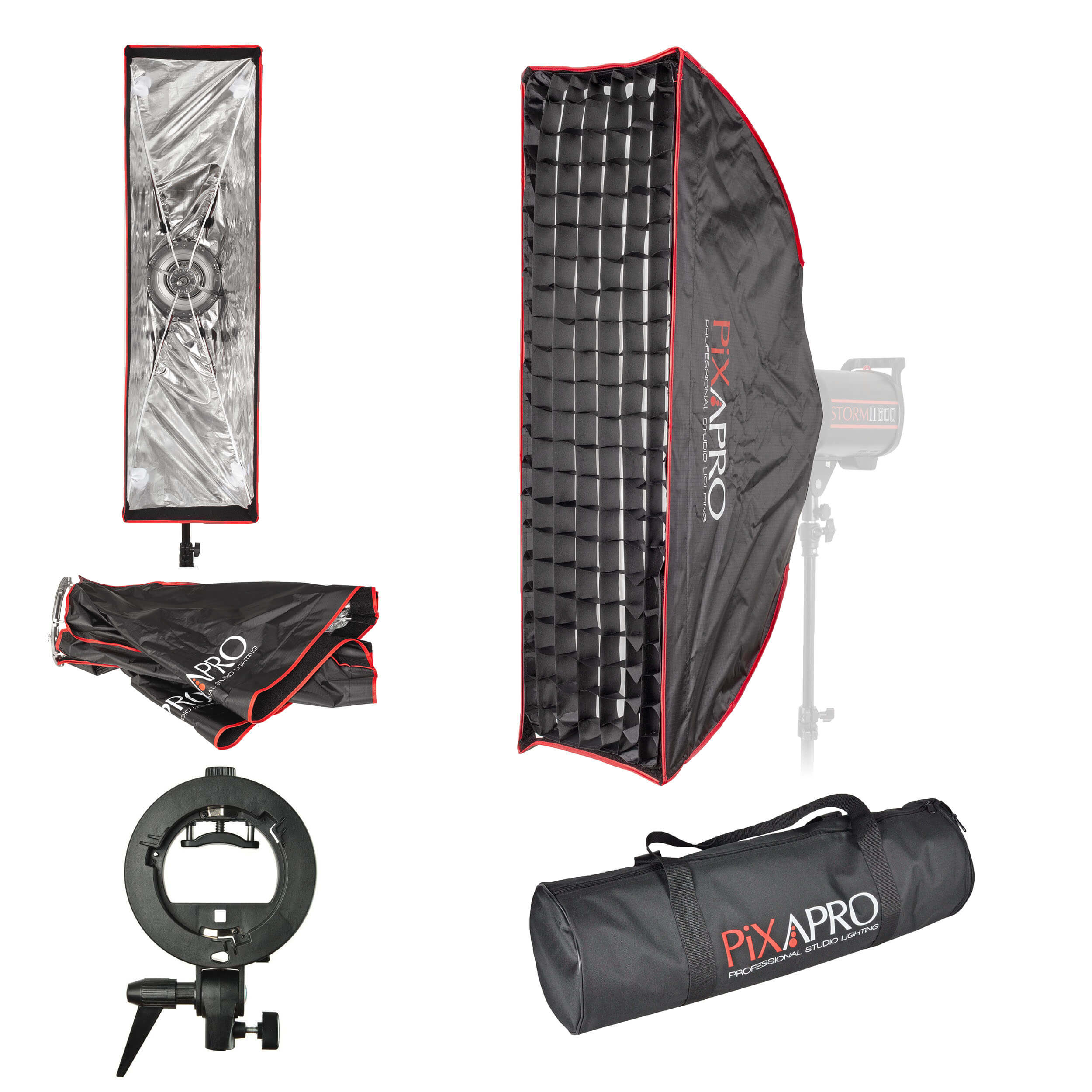11.8x35.4 Inch Strip Softbox with 4cm Grid - Easy Open Photography Umbrella for Studio Lighting, Portrait & Product Photography