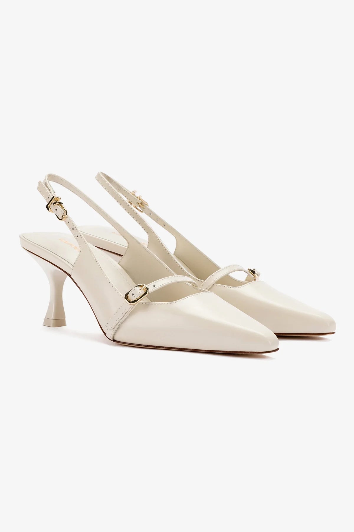 Ines Pump Women's Shoes in Ivory Leather - Elegant & Comfortable Heels for Office, Wedding, and Party Wear