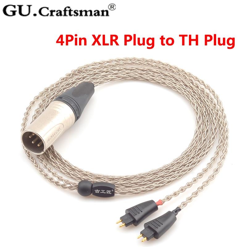 Premium GUCraftsman 6N Silver Upgrade Cable for Fostex TH610 TH900 MK2 TH909 Headphones - Enhanced Audio for Audiophiles & Studio Monitoring