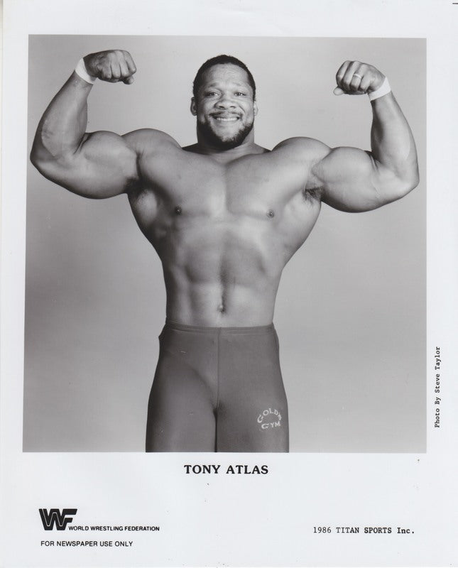 WWF Vintage 1986 Tony Atlas Wrestling Photo - Rare Collectible Memorabilia for Wrestling Fans & Sports Enthusiasts - Perfect for Man Cave, Game Room, or Gift for WWE Collectors