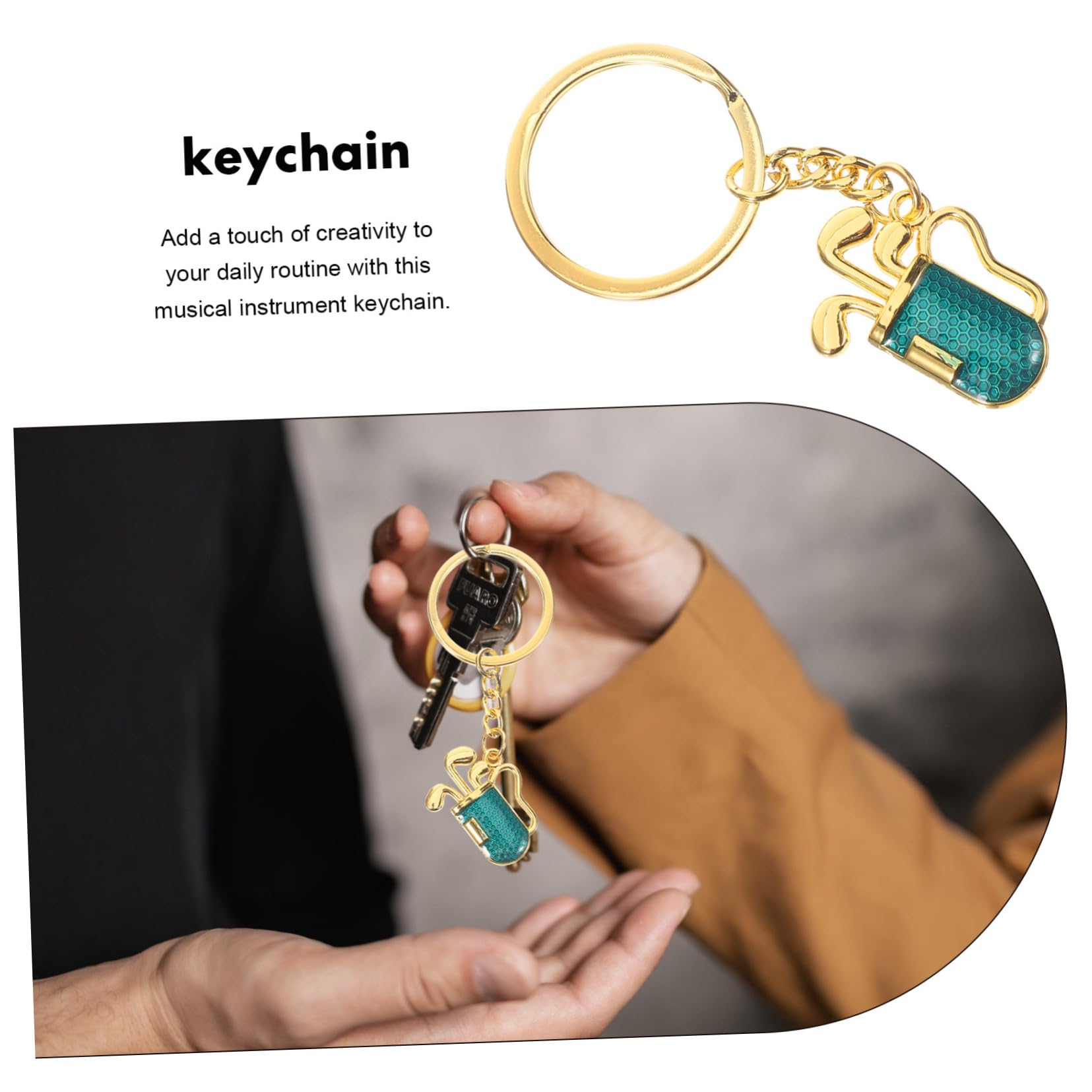 GOOHOCHY Golf Keychain with Ball Markers - Gold & Blue Hanging Keyring Pendant for Golf Bag Decor | Perfect Gift for Golfers & Sports Enthusiasts