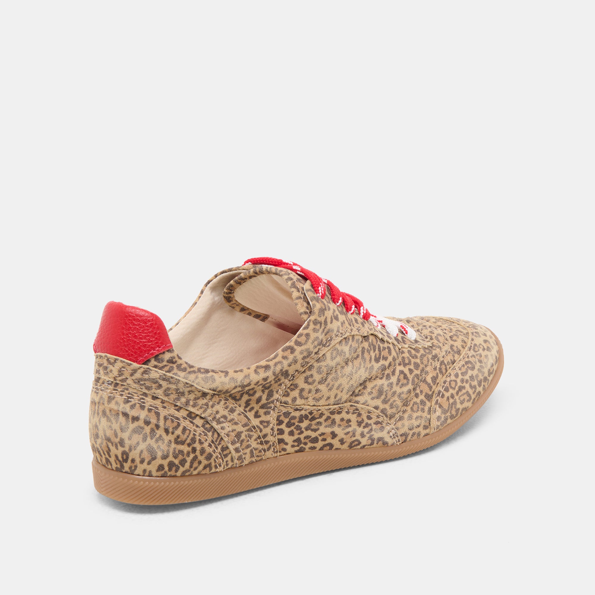 LAINI SNEAKERS Women's Tan Leopard Print Suede Casual Shoes - Perfect for Walking, Running, and Everyday Fashion