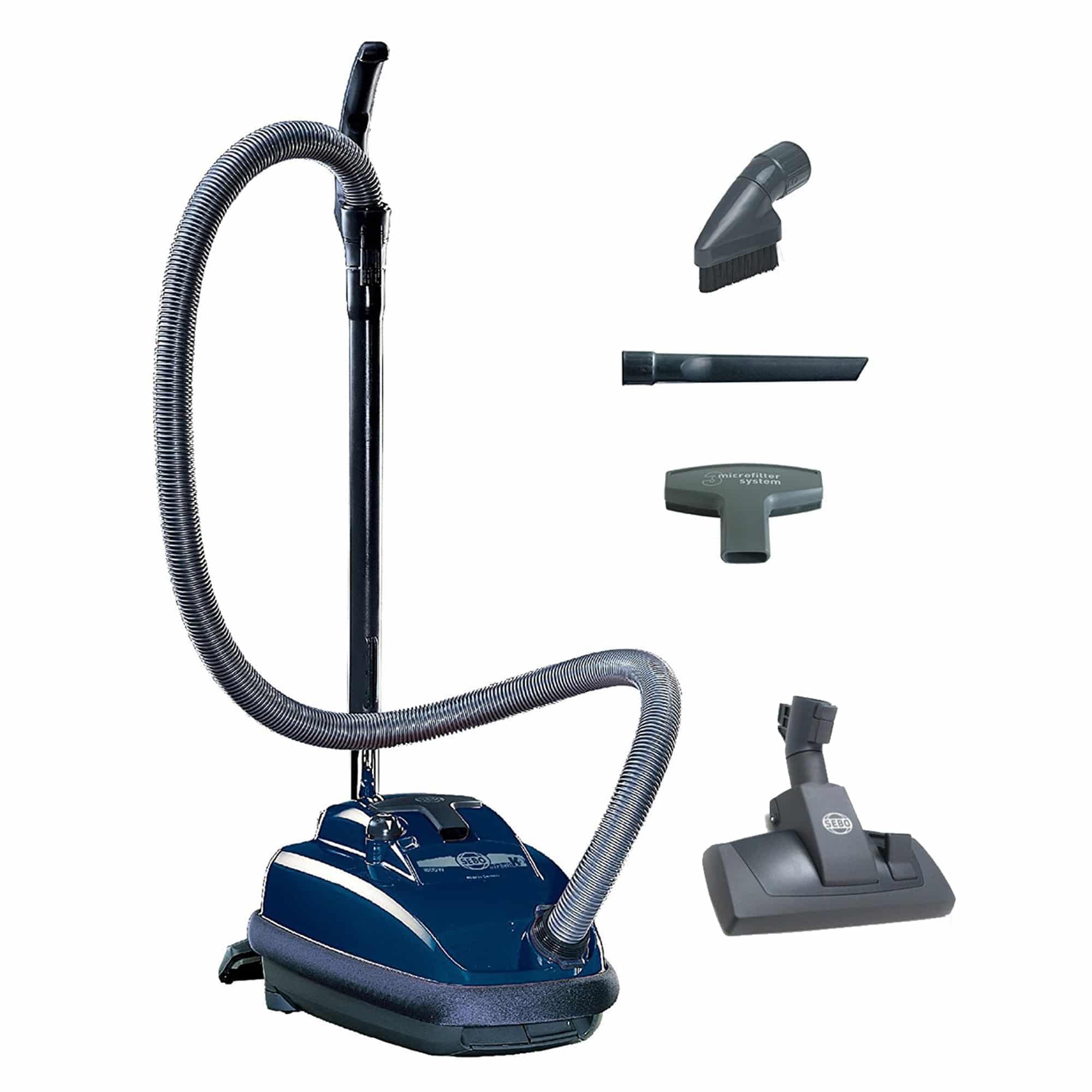 Sebo 9679AM Airbelt K2 Kombi Canister Vacuum Cleaner - Powerful Corded Upright Vacuum with HEPA Filtration in Dark Blue | Ideal for Hardwood Floors, Carpets & Pet Hair Removal