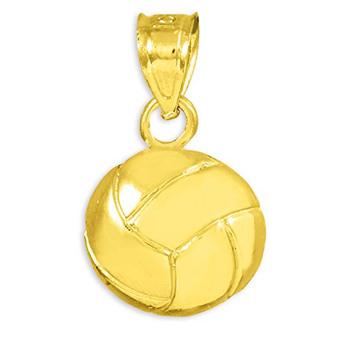 10K Gold Beach Volleyball Charm Pendant Necklace for Women - Dainty Sports Jewelry Gift for Players & Fans - Perfect for Beach Parties, Summer Vacations & Volleyball Tournaments