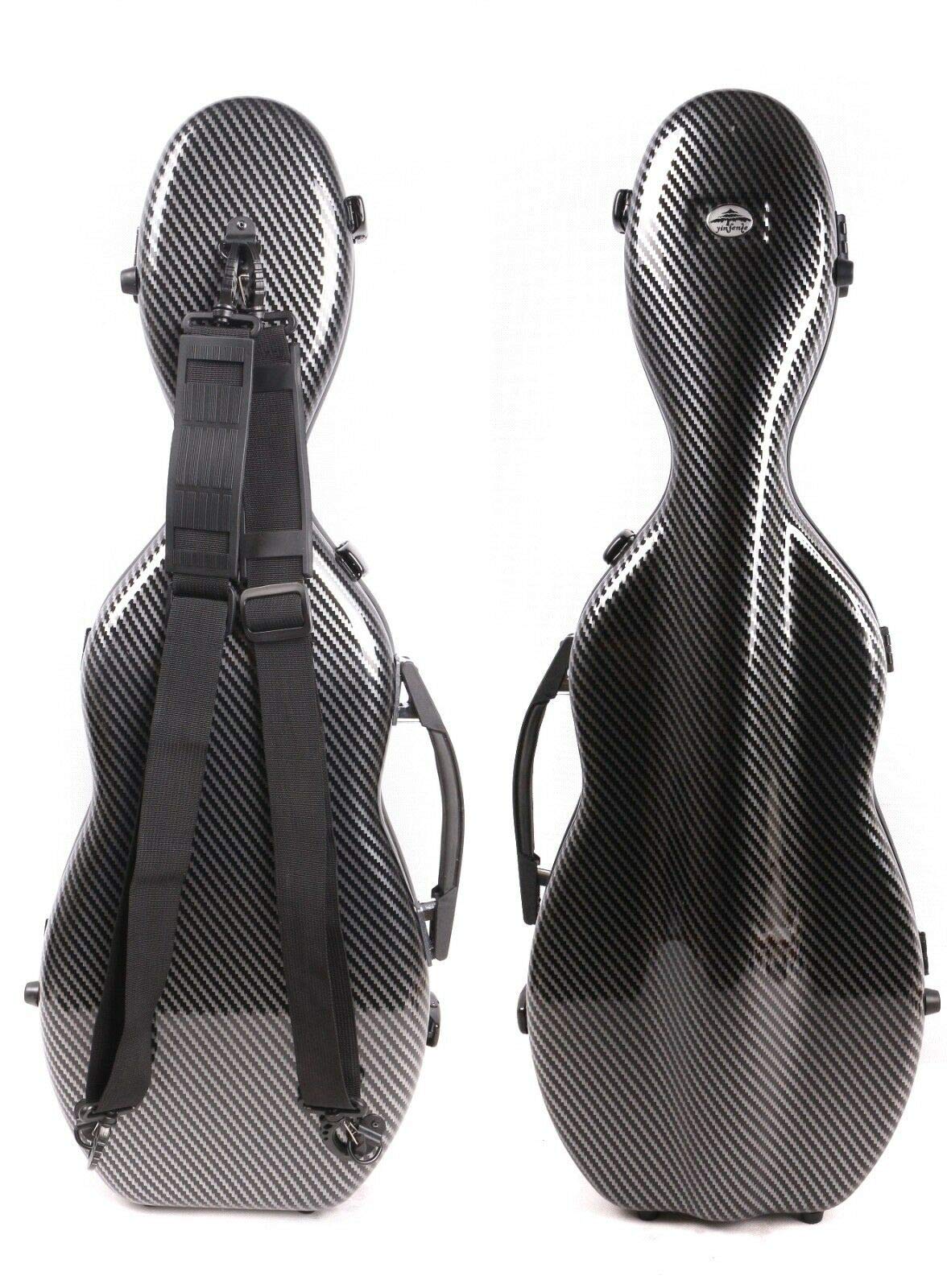 Premium Full Size Violin Case - Gourd Shaped Carbon Fiber Hard Case with Black Finish | Perfect for Professional Musicians, Travel & Storage Protection