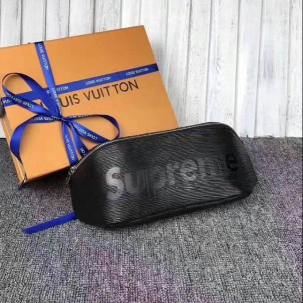 Louis Vuitton x Supreme Epi Leather Bumbag Crossbody Bag - Black Luxury Designer Waist Pack for Travel, Gym & Everyday Use