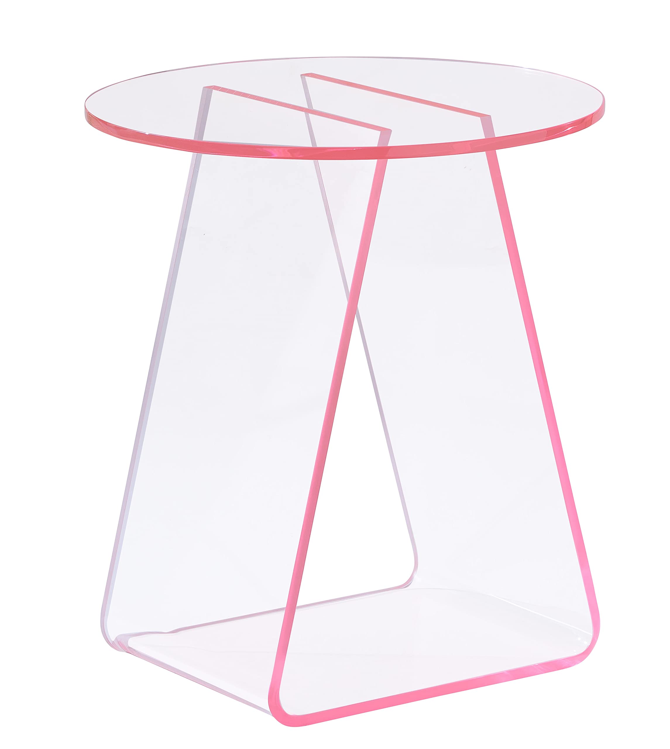 Pink Acrylic End Table - 18