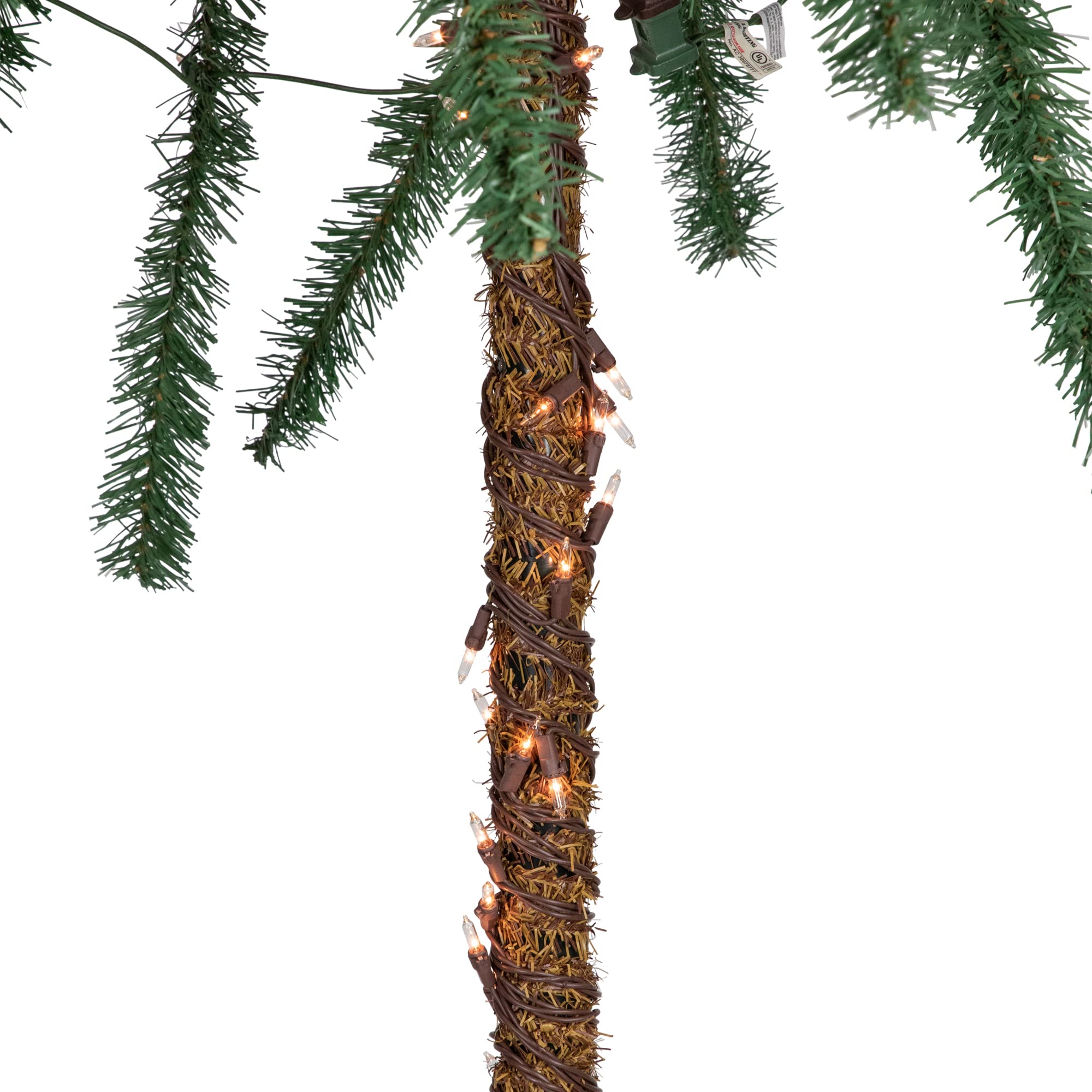 Northlight 6ft Pre-Lit Artificial Tropical Palm Trees with Clear LED Lights - Outdoor Patio Decor for Poolside, Beach Theme Party & Tropical Landscaping