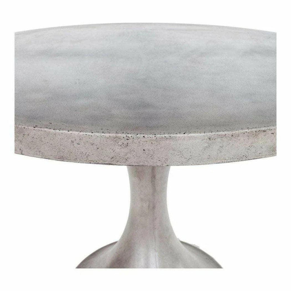 43 Inch Outdoor Dining Table - Modern Grey Patio Furniture for Garden, Backyard, and Poolside Dining