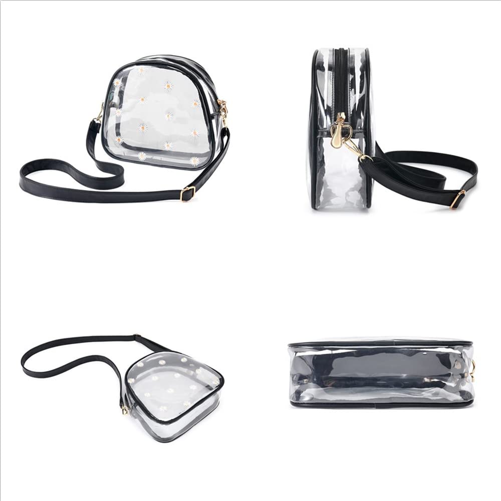 LOXOMU Clear Crossbody Bag for Women - Small See Through Shoulder Purse, Stadium Approved Transparent Bag for Concerts, Festivals & Travel