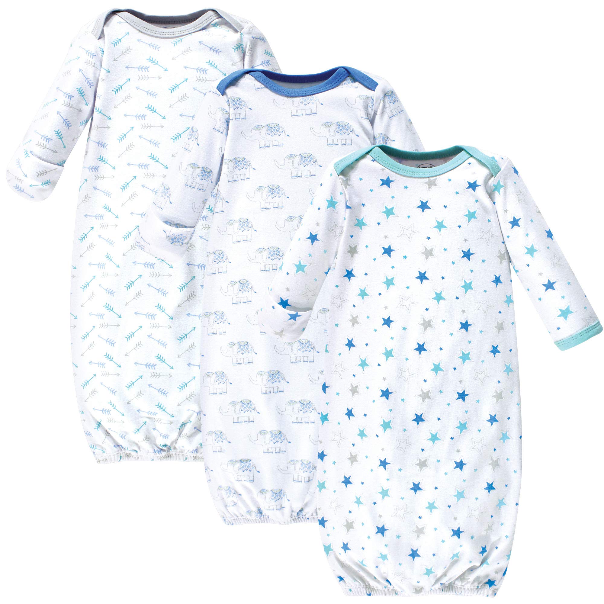Luvable Friends Baby Boys Cotton Nightgowns - Soft & Comfortable Sleepwear for Newborns & Infants - Perfect for Bedtime, Lounging & Nursery Comfort