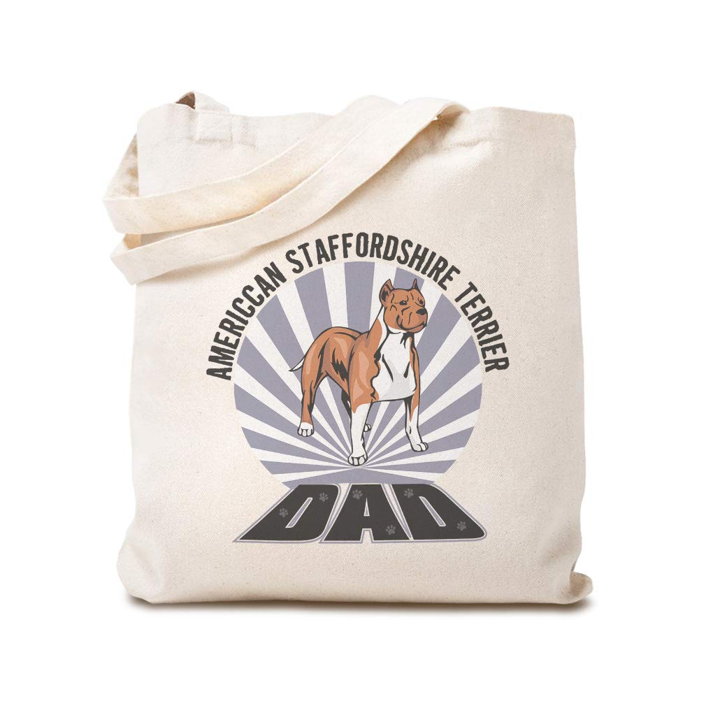 Custom Canvas Tote Bag - American Staffordshire Terrier Dog Print Reusable Shopping Bag for Women - Perfect for Beach, Grocery & Daily Use
