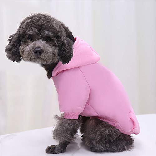Idepet Warm Dog Hoodie Vest - Small Dog Clothes for Chihuahuas & Puppies | Cozy Autumn Winter Jacket for Cats & Dogs (Size S, Pink) - Perfect for Outdoor Walks & Cold Weather Protection