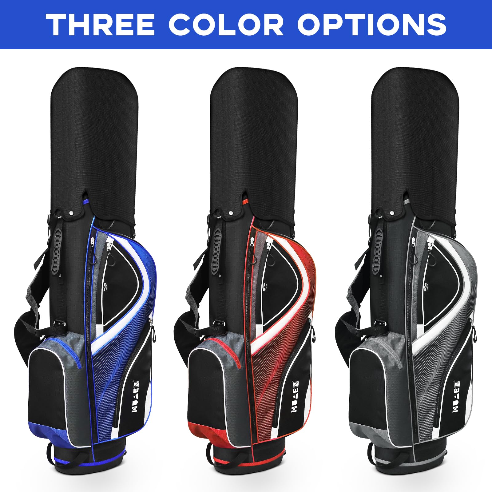 Premium 14-Way Golf Stand Bag with 5 Pockets | Lightweight Waterproof Nylon & Ergonomic Straps | Perfect for Men & Women Golfers | Ideal for Course Play, Driving Range & Tournament Use