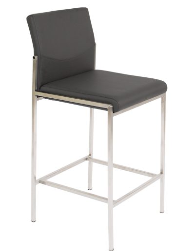 Amelie Stool in Grey - Modern Accent Seating for Living Room, Bedroom & Office - Sturdy & Stylish Home Decor Furniture