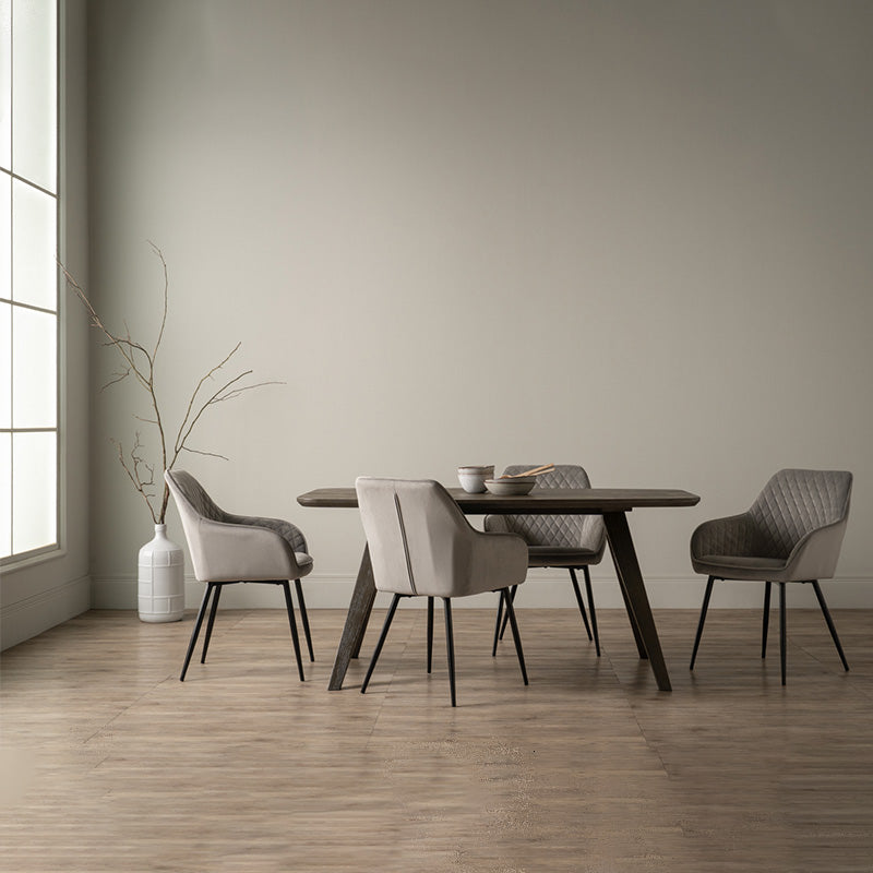 HAKON Modern Dining Chair - Grey & Black Upholstered Seat - Perfect for Kitchen, Dining Room & Office