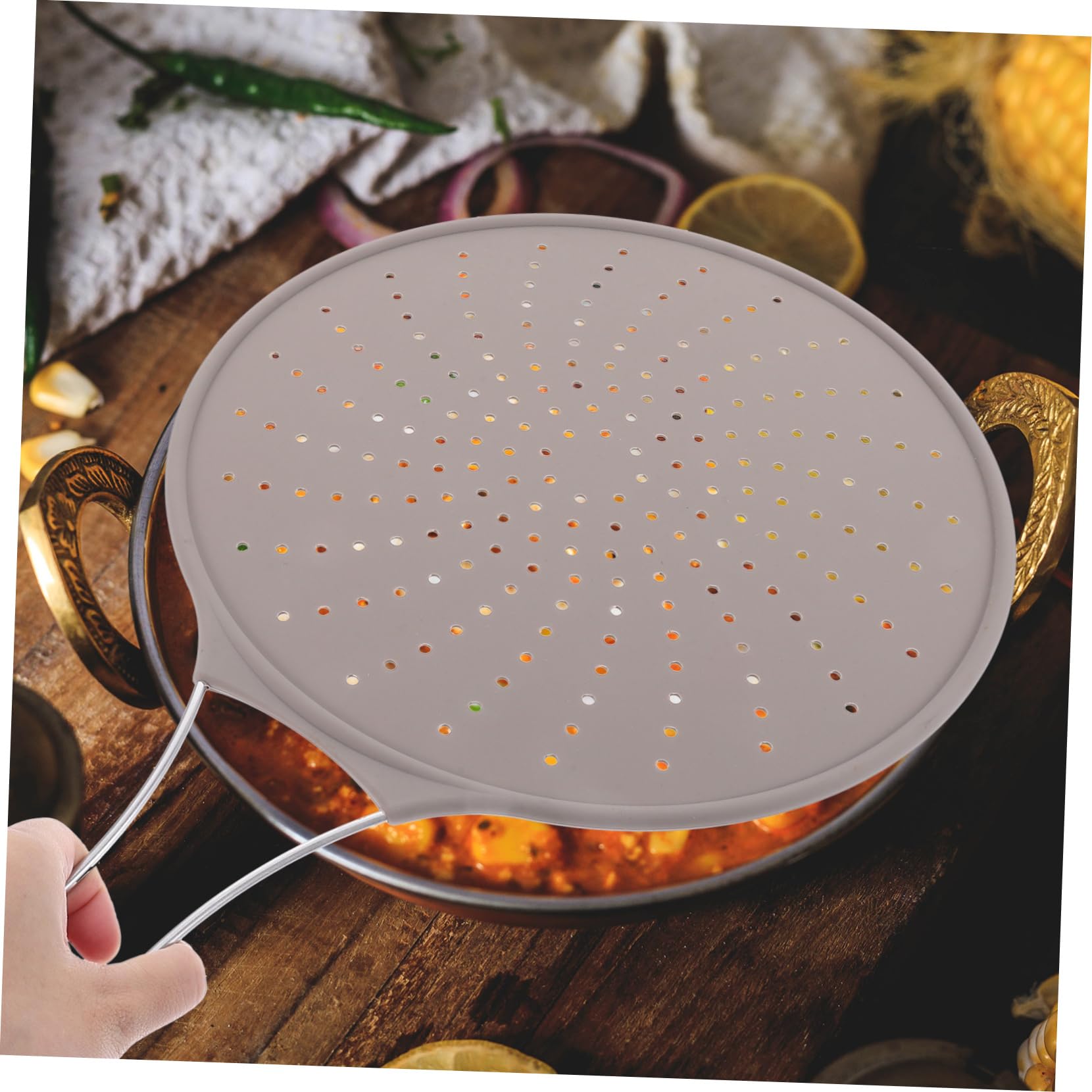 1pc Silicone Grease Separator Pot Lid - Non-Slip Cooking Tool, Splatter Screen & Oil Splatter Guard for Frying Pans - Perfect for Sauteing, Frying & Preventing Oil Splashes in the Kitchen