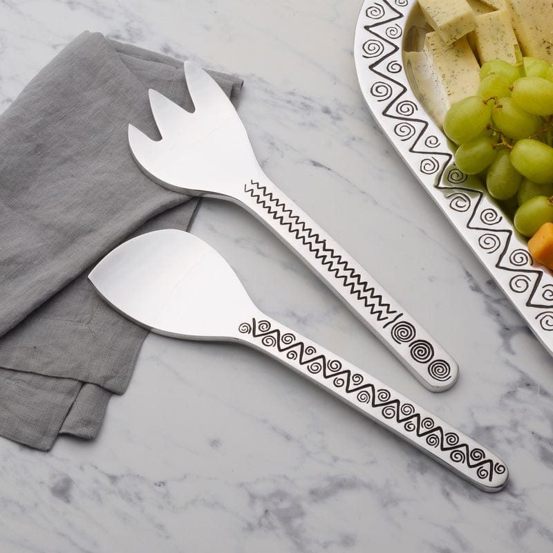 Reggae Salad Serving Set - 3-Piece Stainless Steel Salad Tongs & Servers for Fresh Greens, Pasta, Fruit - Perfect for BBQs, Picnics, Dinner Parties & Healthy Eating