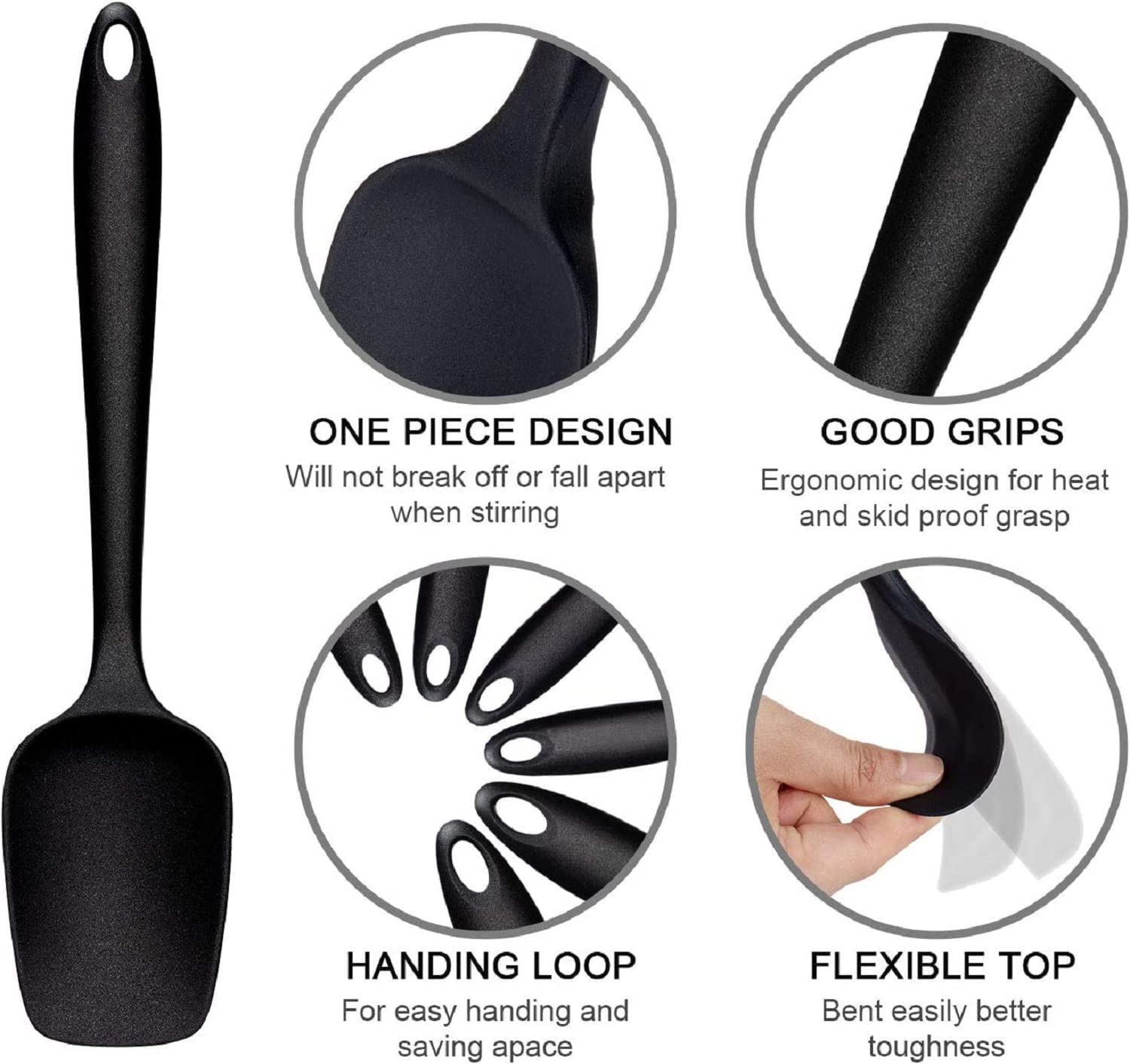 Premium Silicone Spatula Set - 2 Pack Heat Resistant 480°F Non-Stick Kitchen Utensils for Baking, Cooking & Mixing - Flexible Scrapers with 28cm Handle - Perfect for Cake Decorating, Cookie Dough & Pancake Flipping