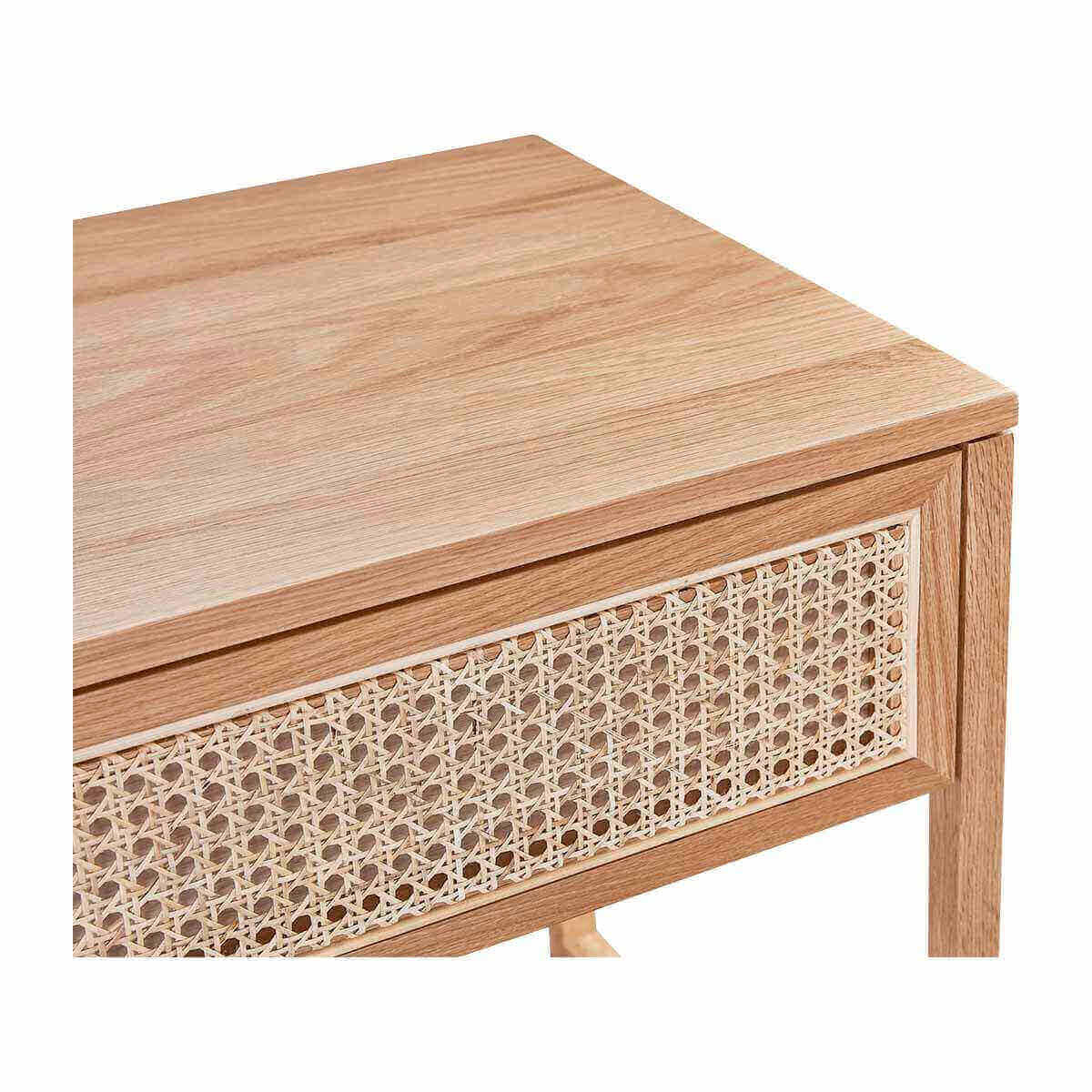 Rattan Bedside Table - Natural Woven Nightstand with Storage Shelf for Bedroom, Living Room, or Patio - Stylish and Durable Accent Table for Home Decor