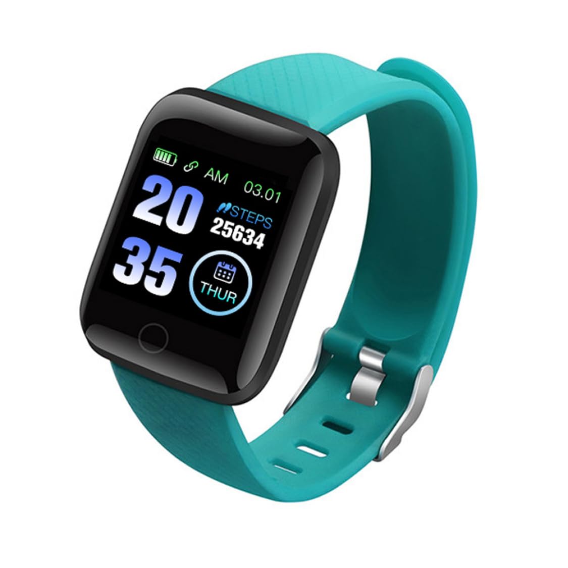 Smart Watch 116Plus - Wireless Fitness Tracker with Blood Pressure Monitor, Waterproof Activity Bracelet for Men & Women (Green) | Perfect for Running, Swimming & Daily Health Tracking