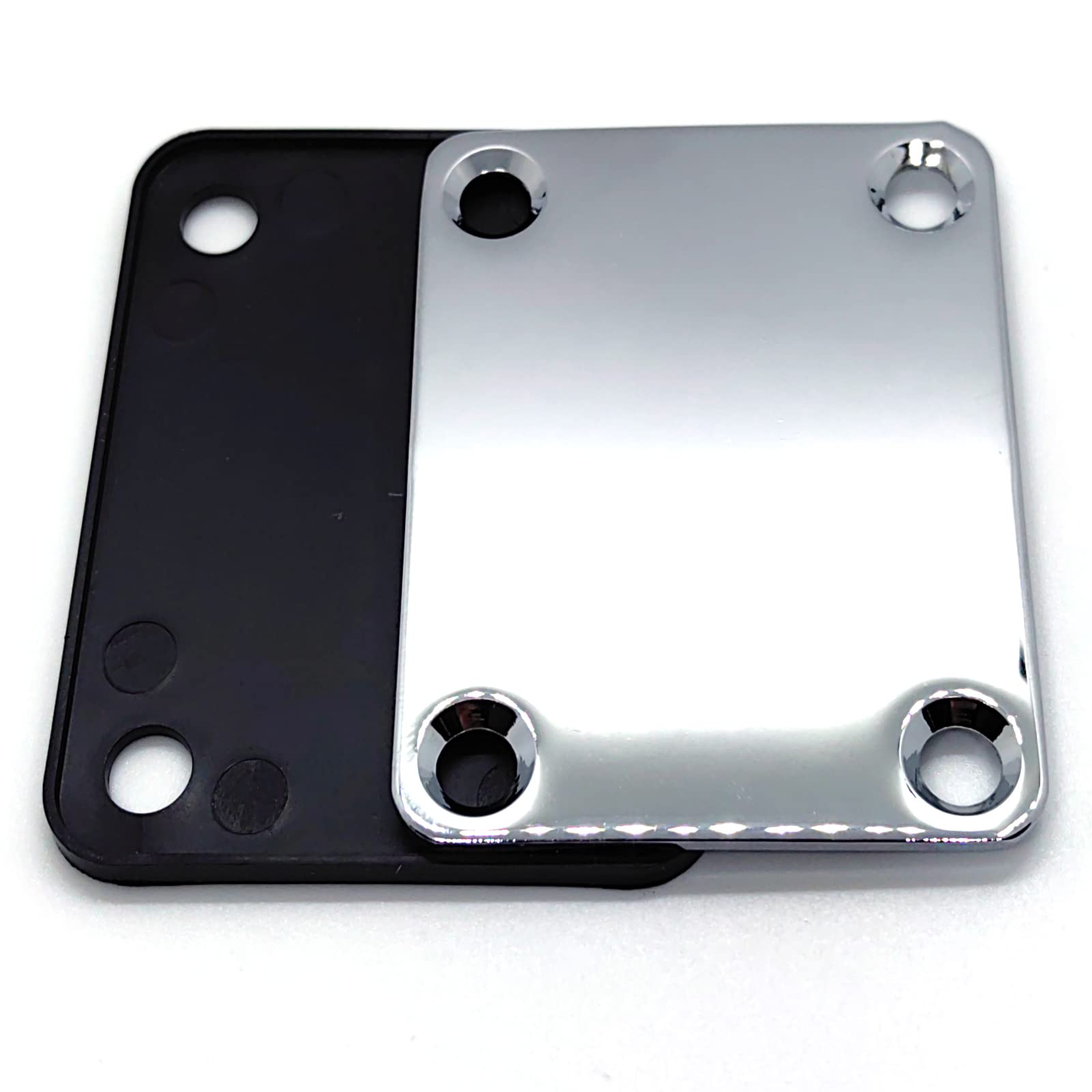 Chrome Metal Electric Bass Guitar Neck Plate - Heavy Duty Guitar Neck Joint Reinforcement Plate for Enhanced Stability - Perfect for DIY Guitar Repair & Custom Builds
