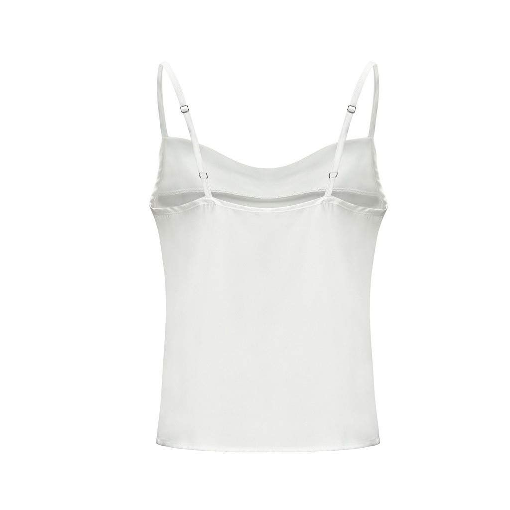 Sleeveless Chiffon Crop Top Vest - Women's Cami Tank Blouse (XXL, White) | Summer Casual Wear, Beach Outfit, Layering Piece for Fashion Styling