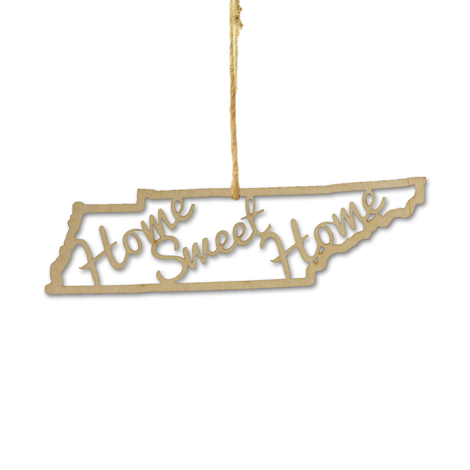 Torched Wooden 'Home Sweet Home' Christmas Tree Ornament - Handmade Hanging Holiday Decor for Xmas Tree - Perfect Housewarming Gift for New Homeowners - Tennessee Themed - Ideal for Christmas Decorations, Holiday Parties & Festive Home Styling