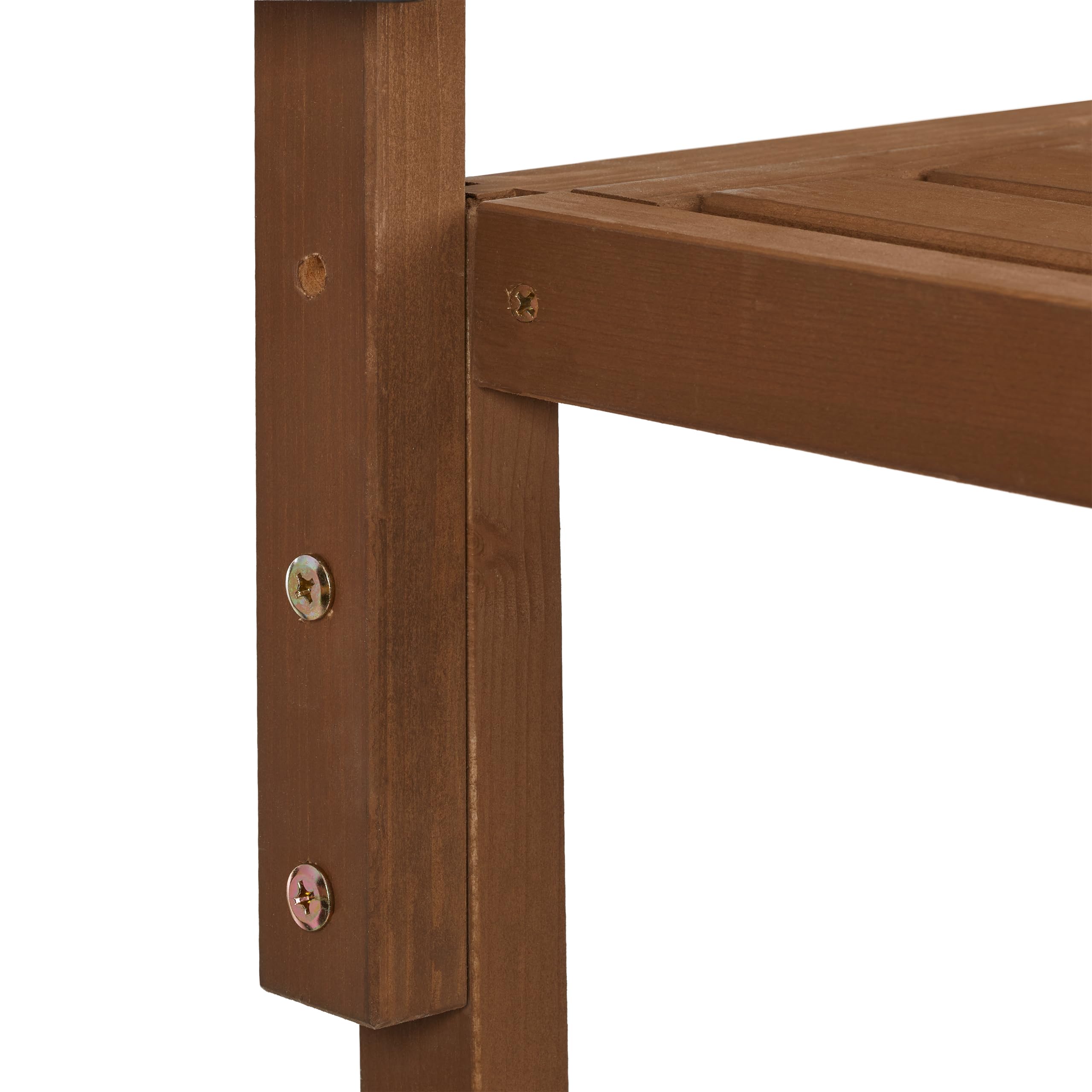 Adjustable Hanging Balcony Table - 60x45cm Foldable Wooden Deck Table for Small Spaces, Perfect for Outdoor Terrace, Patio & Garden Use - Brown