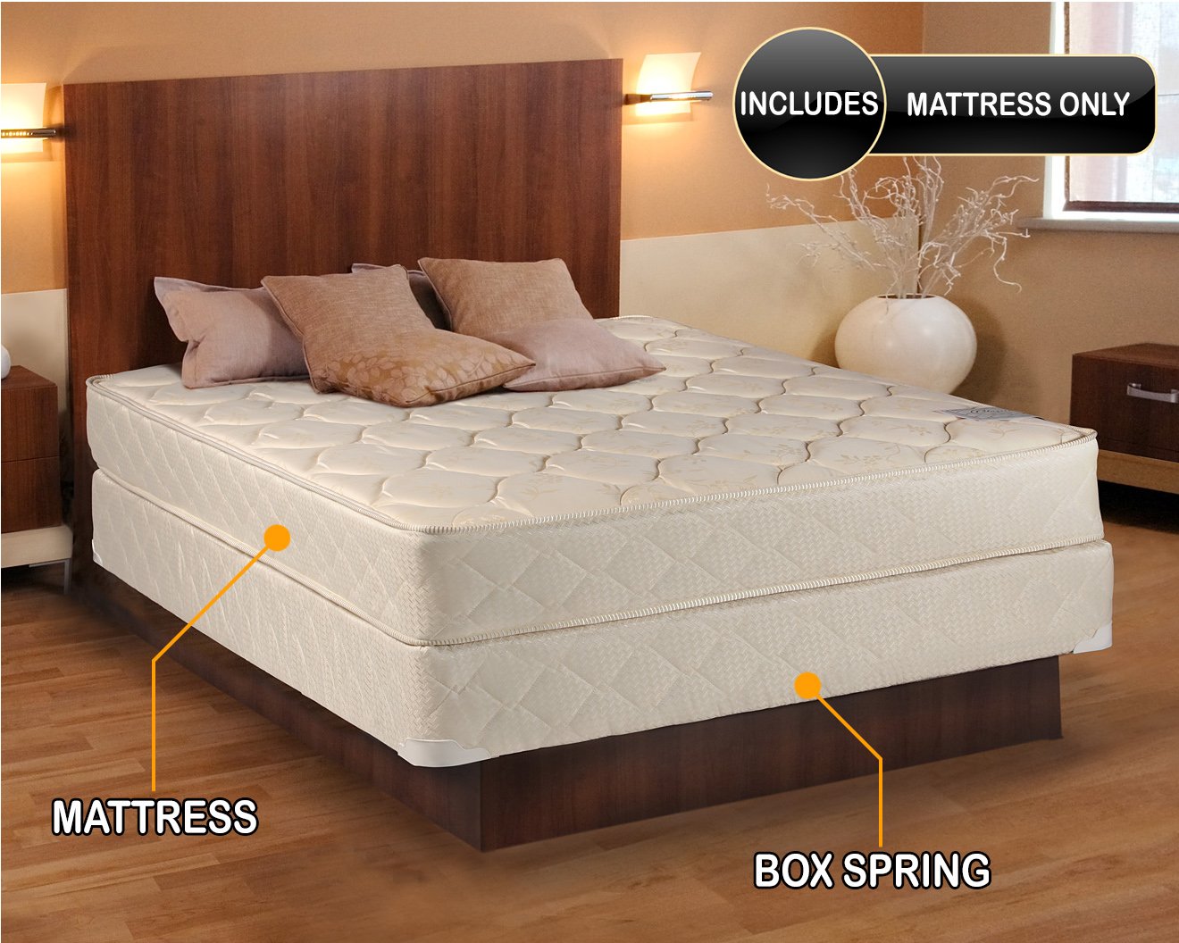 Dream Solutions USA Comfort Classic Gentle Firm 1-Sided Innerspring Mattress with Protector - Orthopedic Support, Fully Assembled, Long Lasting (Twin 39