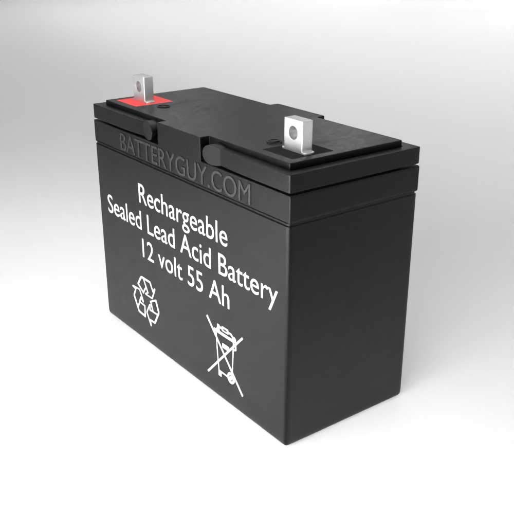 12V 55Ah SLA Replacement Battery - 2 Pack Rechargeable Sealed Lead Acid Battery for UPS, Solar Power, Emergency Backup & More