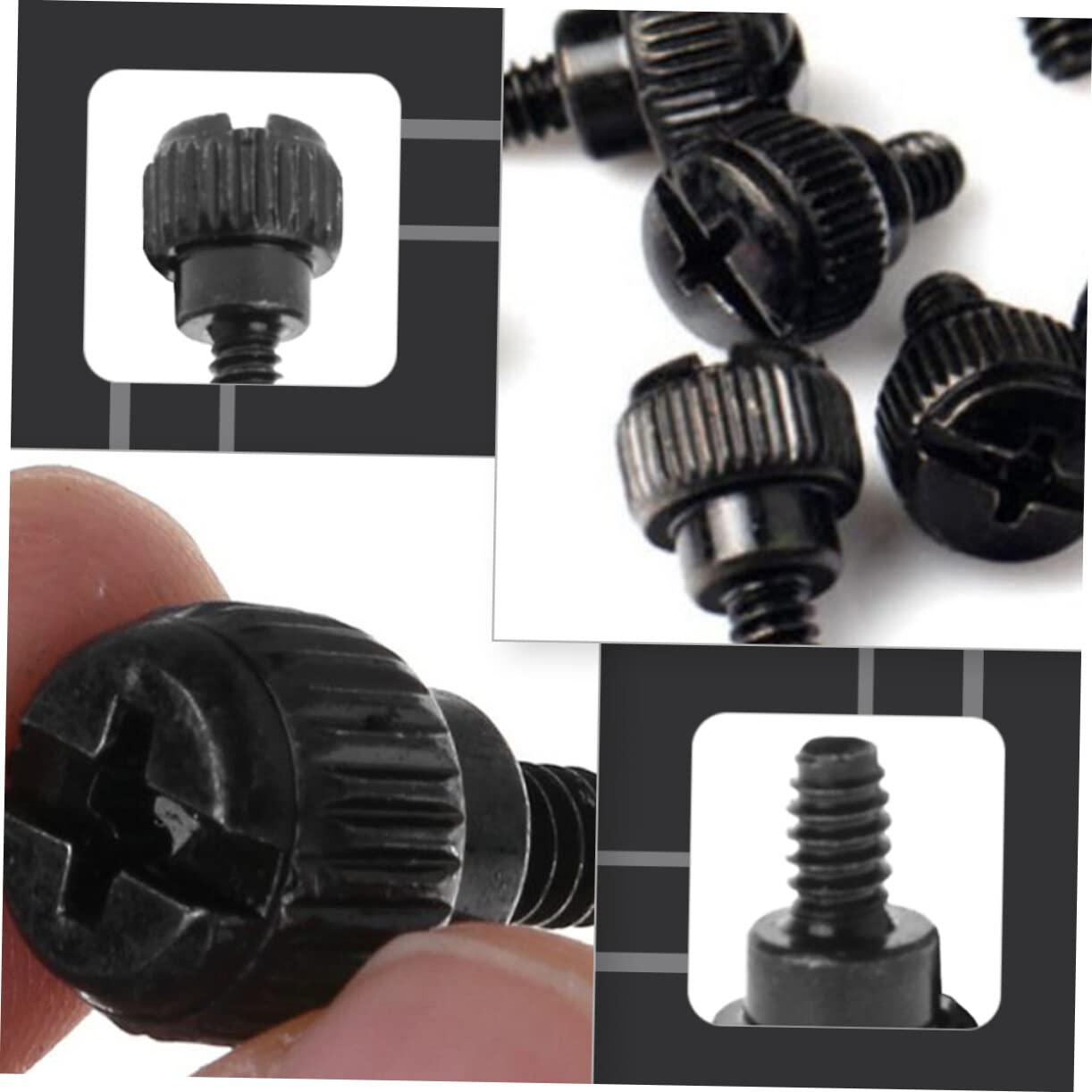 100pcs Black Oxidation-Resistant Computer Case Thumb Screws - Knurled Thumbscrews for PC Case, Chassis & Hardware Accessories | Perfect for DIY Computer Builds & Upgrades