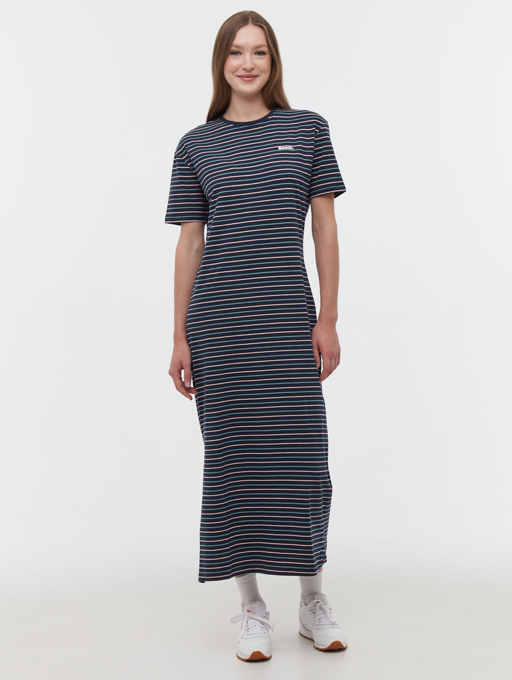 Marri Striped T-Shirt Maxi Dress for Women - Casual Summer Beach Dress with Long Sleeves - Perfect for Vacations, Parties, and Everyday Wear