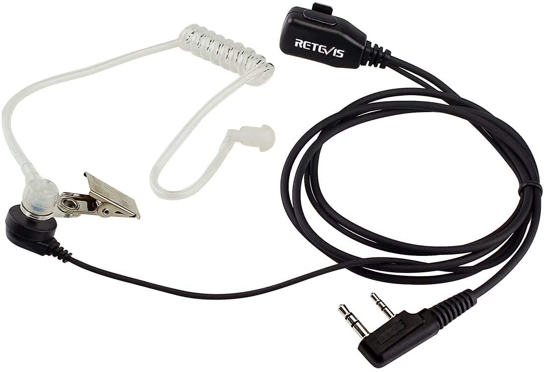 Retevis Two-Way Radio Headset with Noise Cancelling - Long Range Walkie Talkie Earpiece for Construction, Security & Outdoor Adventures