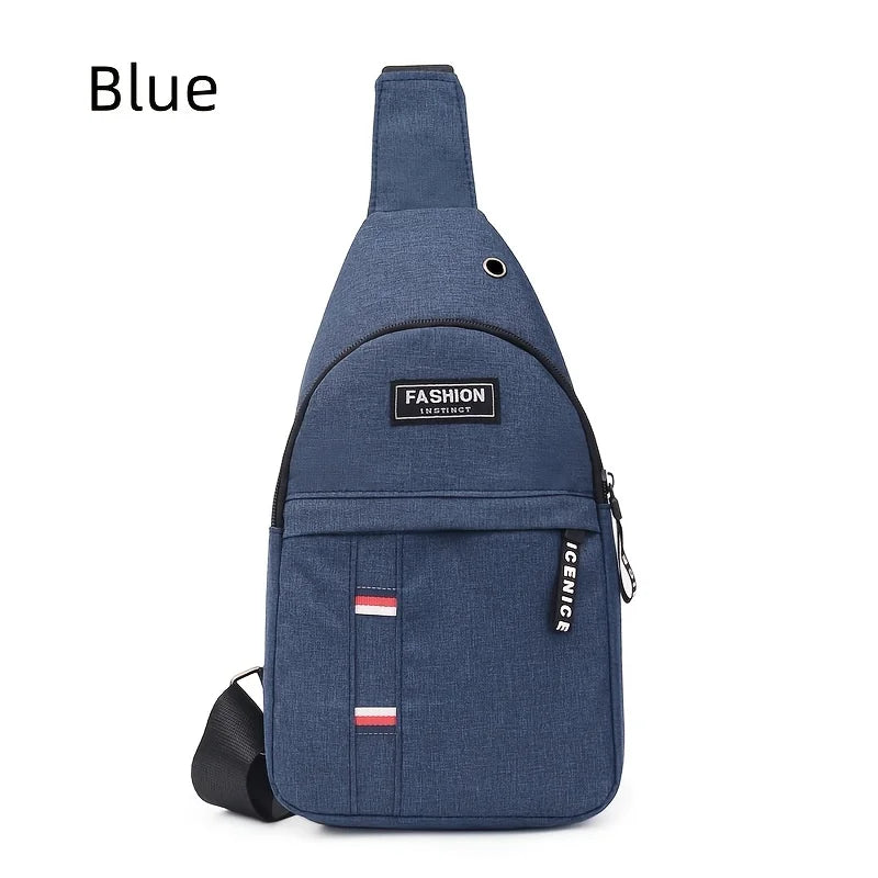 Men's Small Canvas Crossbody Chest Bag - Lightweight Multifunctional Sling Bag for Outdoor Sports, Travel, Hiking & Camping - Perfect for Daily Use, Gym, Cycling and Urban Adventures