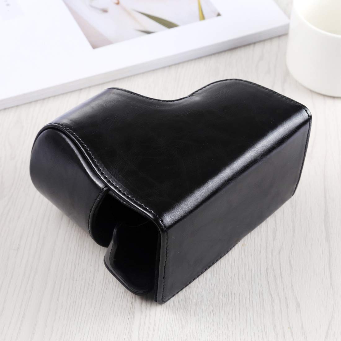 Premium PU Leather Camera Case Bag with Adjustable Strap for Sony A6400/ILCE-6400 - Durable Full Body Protection for Travel & Outdoor Photography