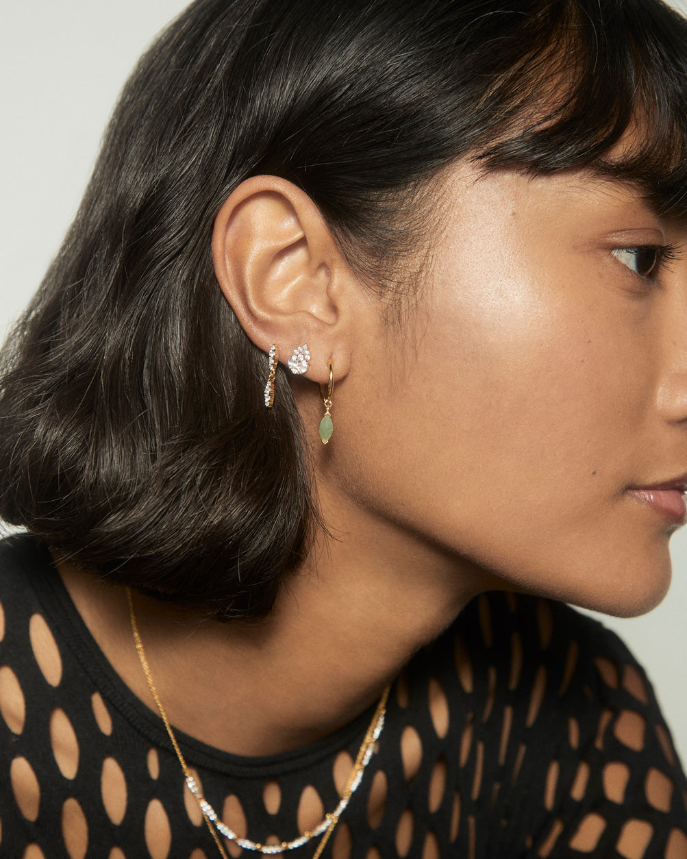 GRID 1 Vanilla Single Earring - Minimalist Dainty Stud Earrings for Women - Perfect for Everyday Wear, Date Night & Special Occasions