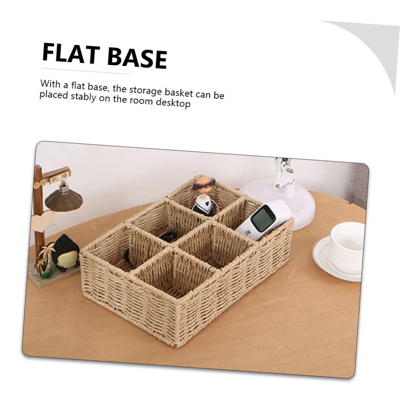 2-Pack Hexagon Grid Storage Baskets with Lids - Cloth Organizer for Jewelry, Cosmetics & Desk Accessories | Seaweed Woven Decorative Bin for Bathroom Shelf, Vanity & Home Organization (Khaki Iron)