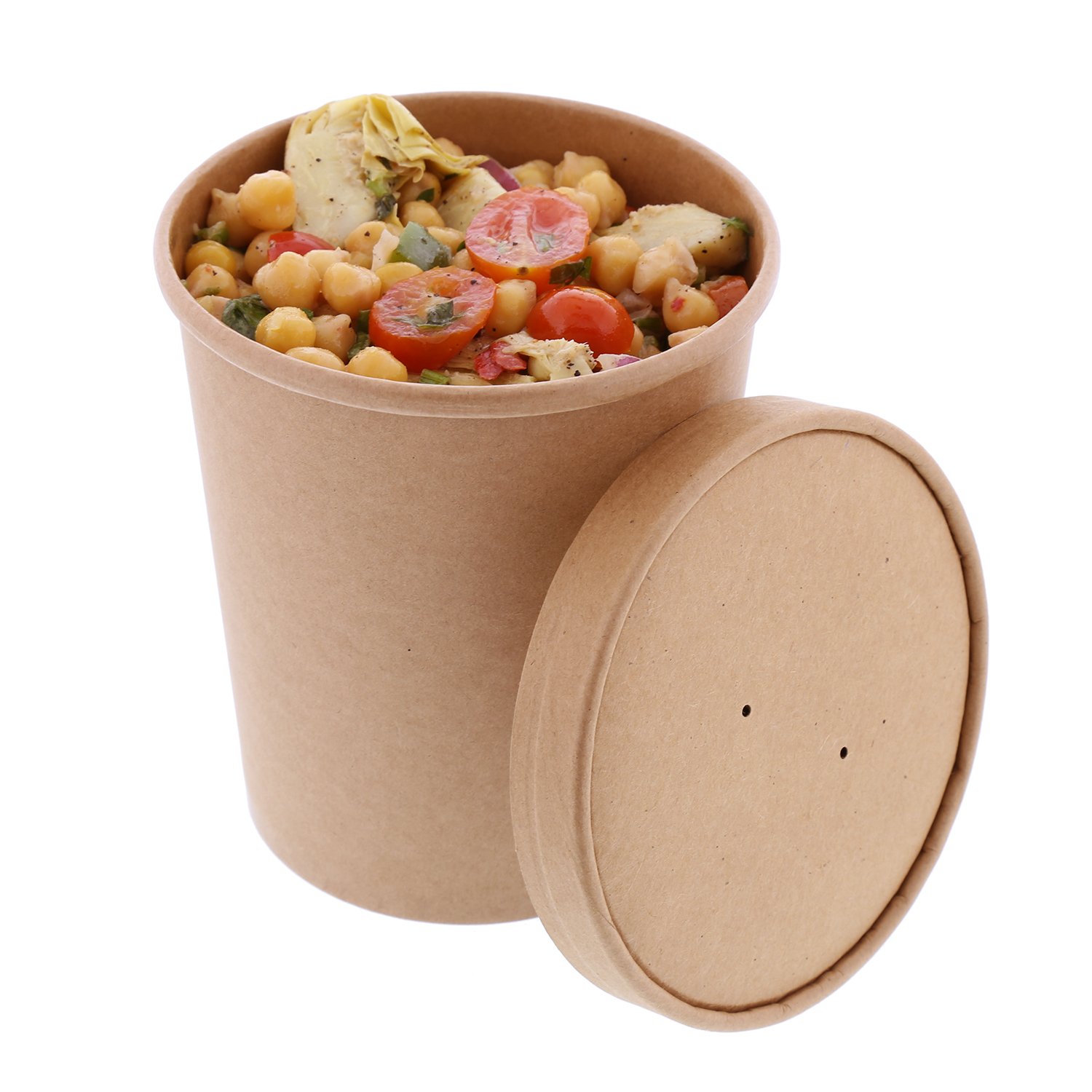 Royal 32oz Kraft Paper Food Containers with Lids - 250 Pack | Eco-Friendly Takeout Boxes for Restaurants, Catering & Meal Prep | Microwave & Freezer Safe Disposable Containers