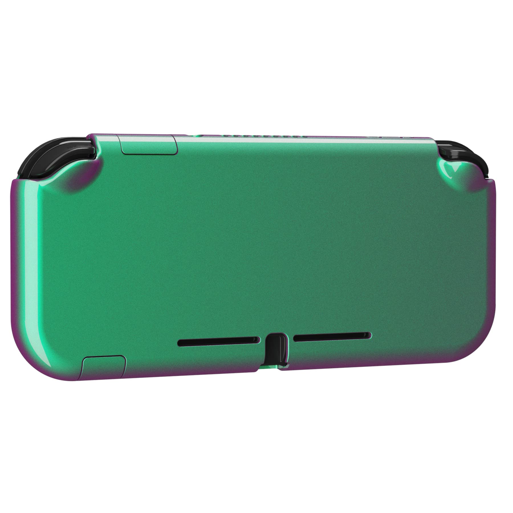 eXtremeRate PlayVital Glossy Chameleon Green Purple Protective Case Cover for Nintendo Switch Lite - Hard Shell Shield with Tempered Glass Screen Protector | Travel, Gaming, Home Entertainment Protection
