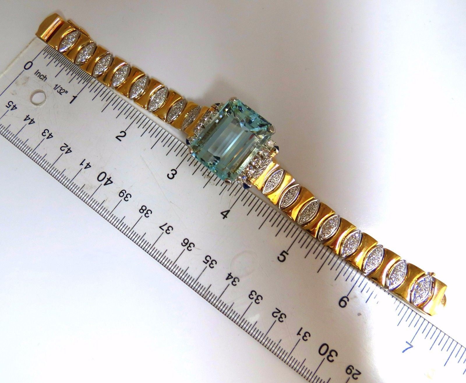 GIA Certified 56.05ct Natural Aquamarine Diamond Bracelet - Bohemian Deco Style Jewelry for Women, Elegant Gift for Wedding, Anniversary & Special Occasions