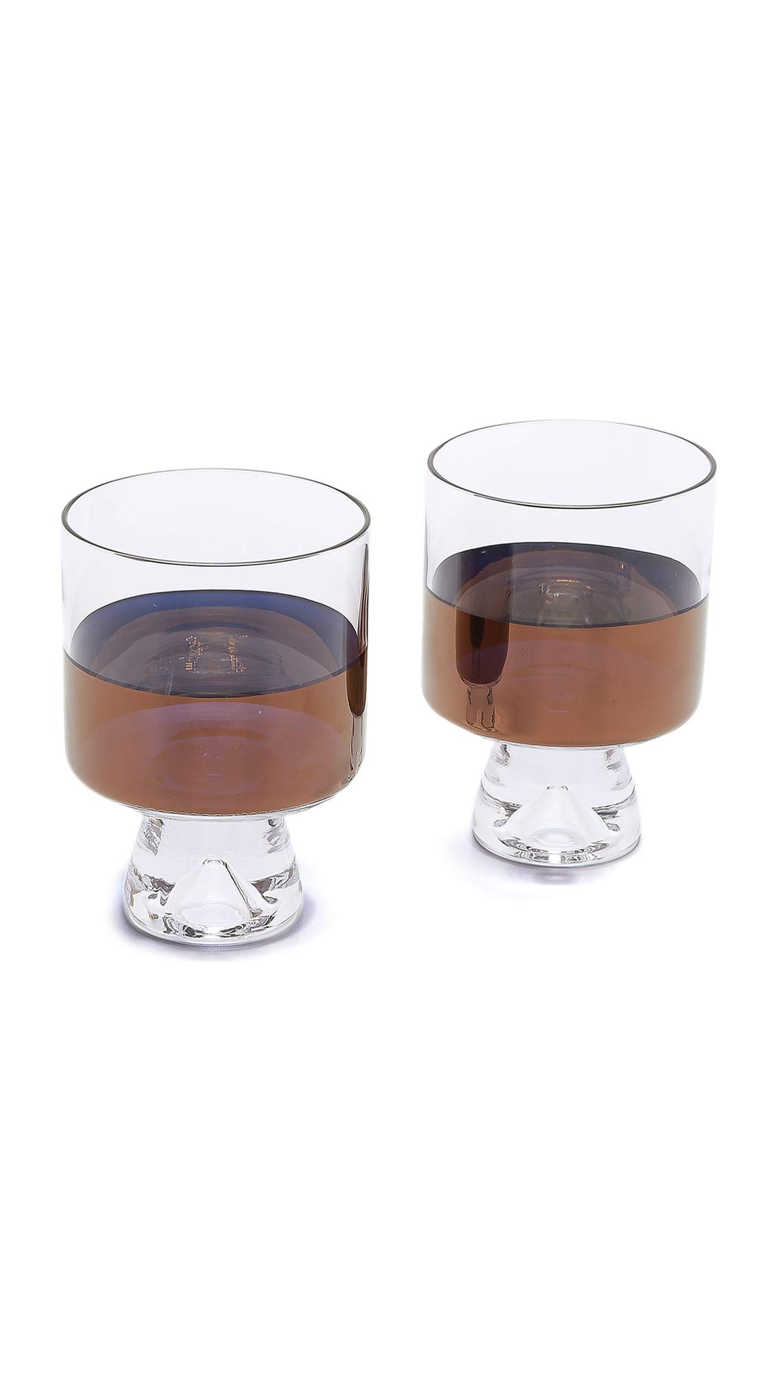 Tom Dixon Tank Low Ball Glasses Set - 4-Piece Clear & Copper Tumbler Glasses for Whiskey, Cocktails & Home Bar | Elegant Barware for Entertaining & Gifting