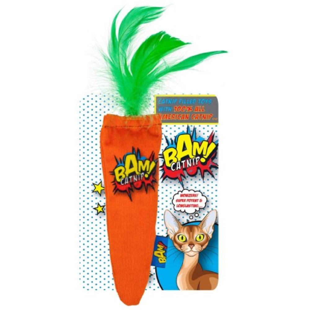 Organic Carrot Catnip Toy for Cats - Natural Cat Chew Toy with Durable Rope - Fun Playtime & Stress Relief for Indoor & Outdoor Kitties
