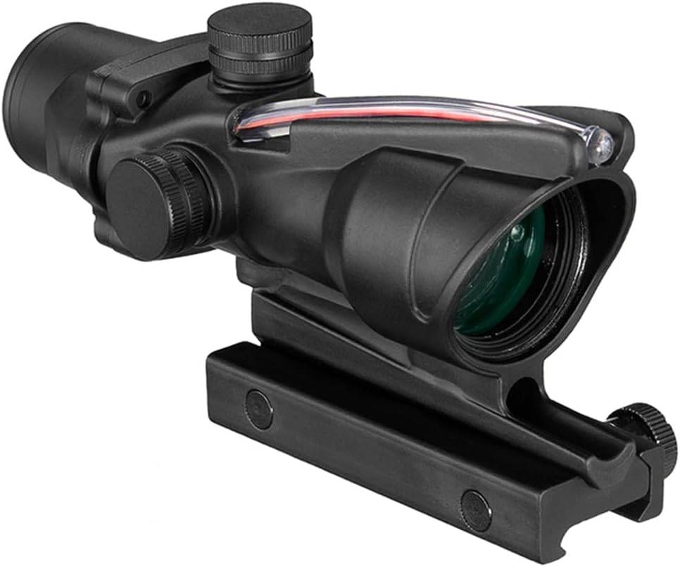 KinZon Acog 4X32 Rifle Scope with Dual Illumination & Chevron Fiber Optic Reticle | .223 Ballistic Reticle for Hunting, Tactical Shooting & Outdoor Adventures