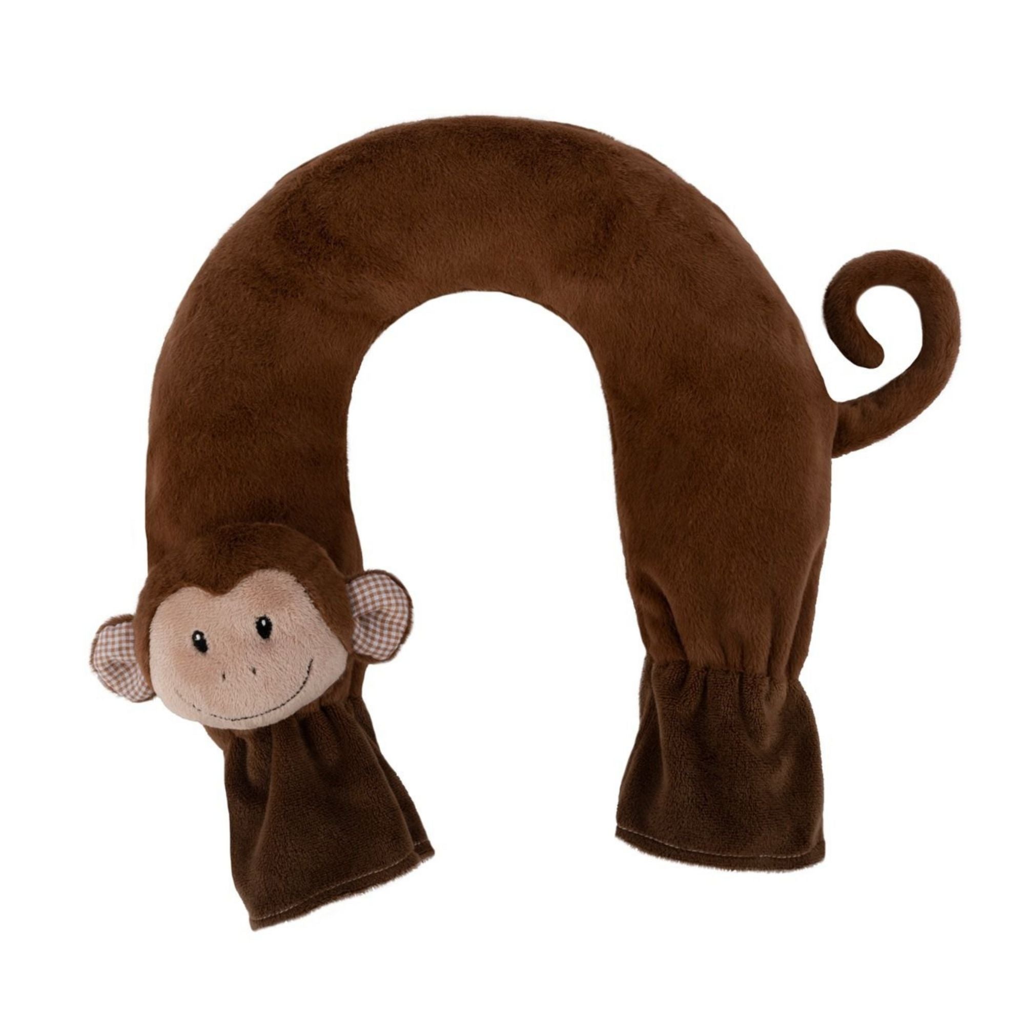 Cozy Brown Monkey Fleece Cover Hot Water Bottle for Neck Pain Relief - Perfect for Winter Warmth, Relaxation & Muscle Therapy