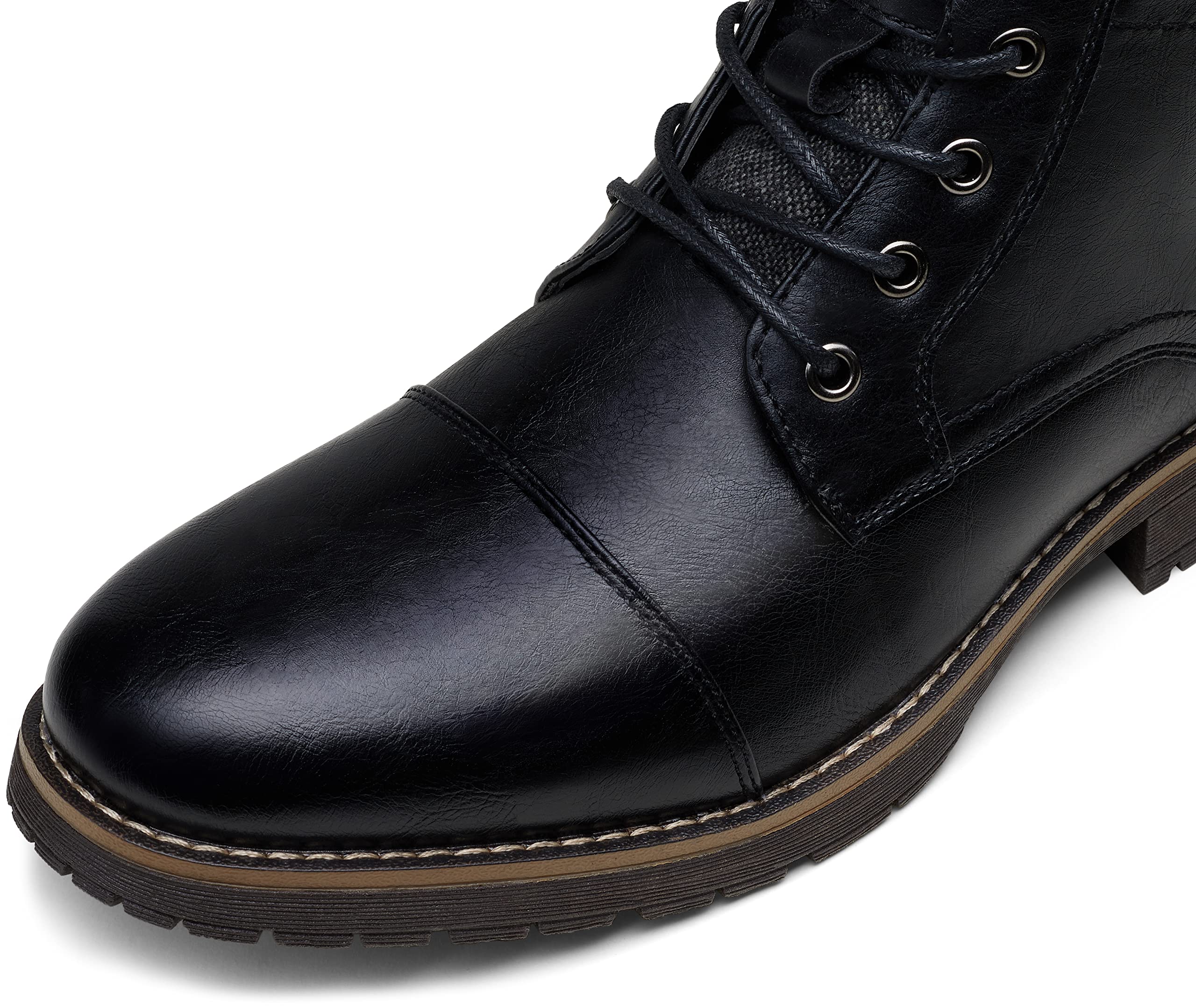 Vostey Men's Motorcycle Boots - Combat & Casual Dress Boots for Riding, Work & Everyday Wear - Durable Leather Biker Boots for Men