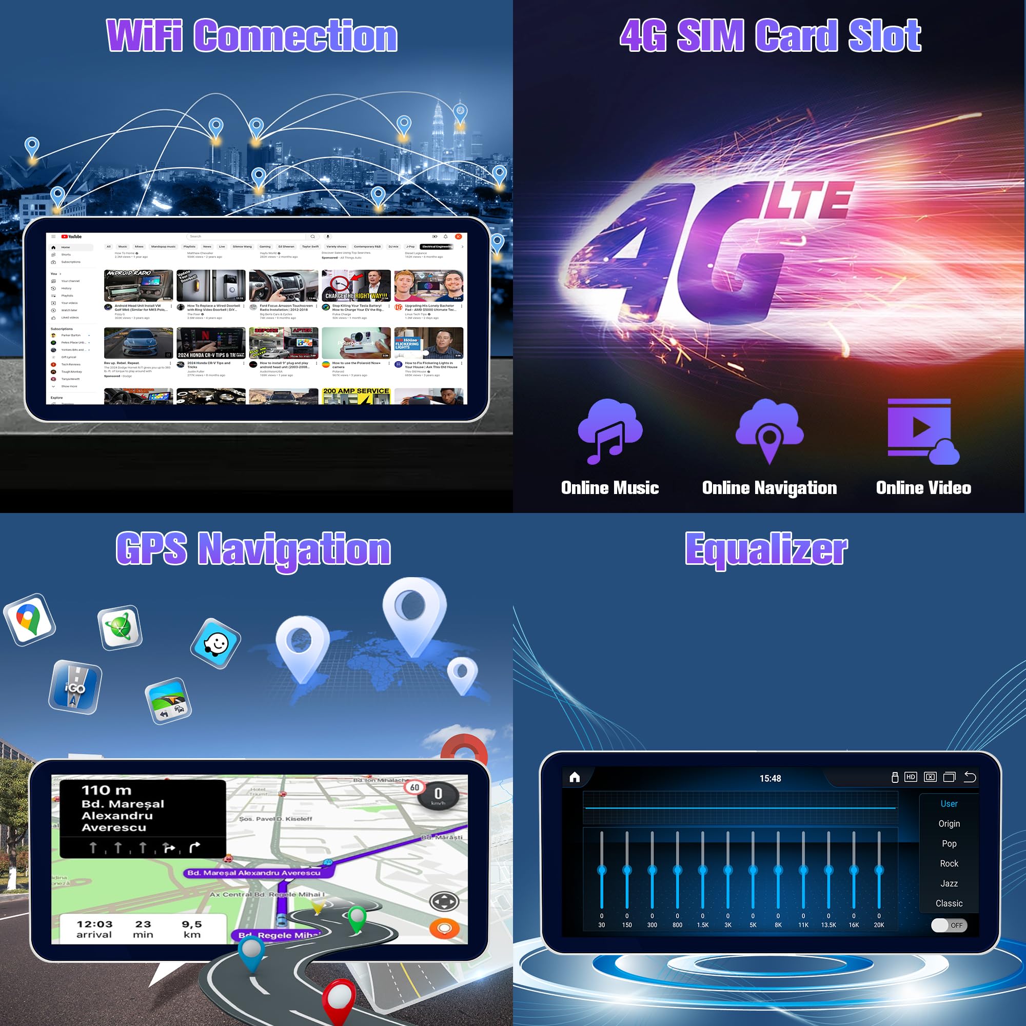 64GB Android Car Stereo with Bluetooth, AM/FM, Wireless CarPlay for Mercedes Benz A/G Class 2013-2015 | 12.3