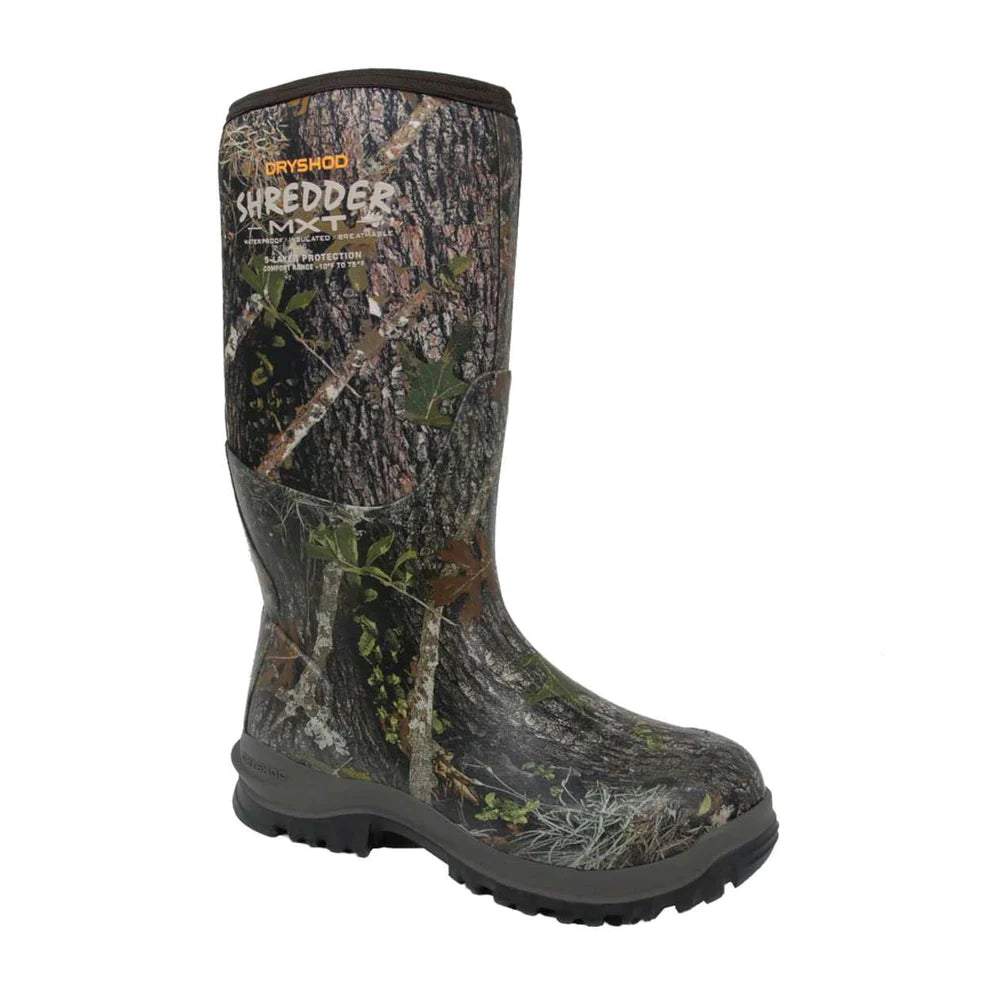 DRYSHOD Men's Shredder MXT High Camo Waterproof Hunting Boots - Lightweight Insulated Rubber Boots for Outdoor, Hiking, and Work Use
