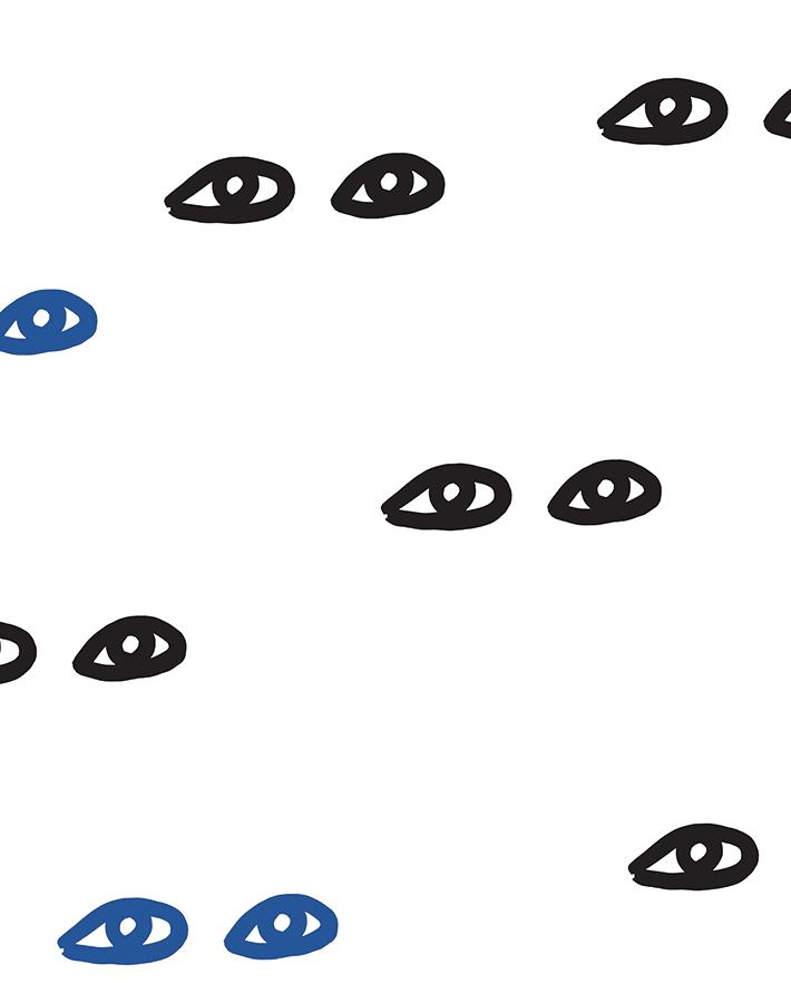 Clare V. Onyx Eyes Wallpaper - Elegant Black & White Home Decor for Living Room & Bedroom